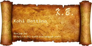 Kohl Bettina névjegykártya